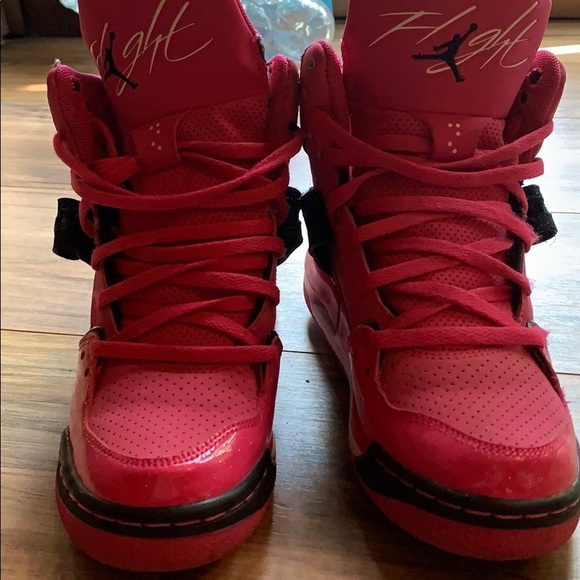 Size 4.5 Pink & Black Jordan Flights - Picture 2 of 3